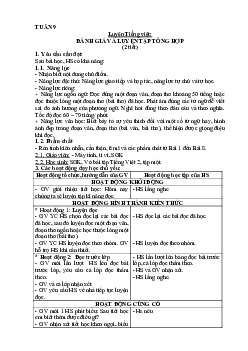 Giáo án buổi 2 Tiếng Việt 2 sách Cánh diều | Tuần 9