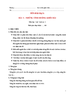 Giáo án Ngữ văn 8 Bài 5: Những tình huống khôi hài | Chân trời sáng tạo