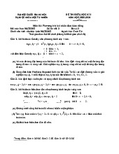Đề thi Phương trình vi phân đạo hàm riêng (Ngành học Toán Tin) đề số 2 giữa kỳ 2 năm học 2020-2021 | Trường Đại học Khoa học tự nhiên, Đại học Quốc gia Hà Nội