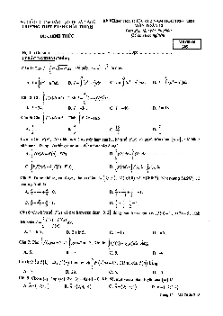 Đề kiểm tra giữa kì 2 Toán 12 năm 2020 – 2021 trường Phan Châu Trinh – Đà Nẵng