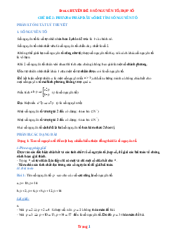 Luyện thi HSG Toán 6 chủ đề: Phương pháp dãy số để tìm số nguyên tố