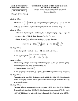 Đề thi chọn HSG Toán 11 năm 2023 – 2024 trường THPT Tiên Lãng – Hải Phòng