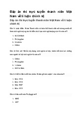 Đáp án thi trực tuyến thanh niên Việt Nam về lí luận chính trị