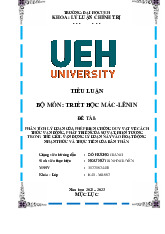 Tiểu luận môn Triết học mac -lenin  - trường đại học kinh tế thành phố Hồ chí minh