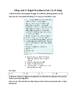 Giải Tiếng Anh 11 Workbook Unit 2 2e Writing | Bright
