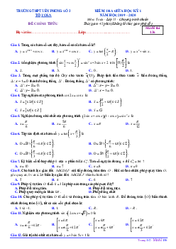 Đề thi giữa HK1 Toán 11 năm 2019 – 2020 trường THPT Yên Phong 1 – Bắc Ninh