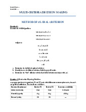 Assignment: Global Criterion & Goal Programming Techniques | Môn Multi-Criteria Decision Making - Trường Đại học Quốc tế, Đại học Quốc gia Thành phố Hồ Chí Minh