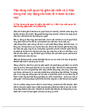 Vận dụng mối quan hệ giữa vật chất và ý thức trong việc xây dựng nền kinh tế ở nước ta hiện nay- Đề cương môn triết học Mác – Lê Nin-Trường Đại học Vinh