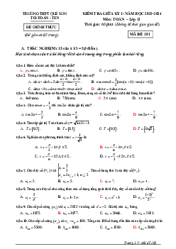 Đề giữa kỳ 1 Toán 11 năm 2023 – 2024 trường THPT Quế Sơn – Quảng Nam
