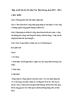 Đề thi vào 10 môn Ngữ văn năm 2023 - 2024 sở GD&ĐT Tiền Giang