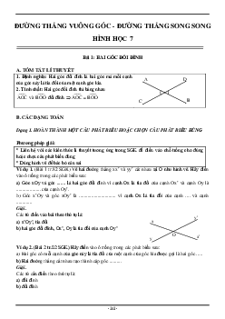Phương pháp giải các dạng toán chuyên đề đường thẳng vuông góc – đường thẳng song song