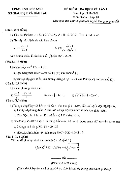 Đề kiểm tra định kỳ lần 1 Toán 10 năm 2019 – 2020 sở GD&ĐT Bắc Ninh