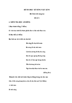 Đề thi học kì 2 lớp 1 môn Tiếng Việt Chân trời sáng tạo năm 2024 - Đề 4