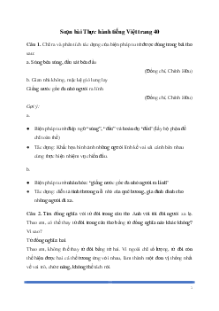 Soạn bài: Thực hành tiếng Việt trang 40 Ngữ Văn 8 | Kết nối tri thức