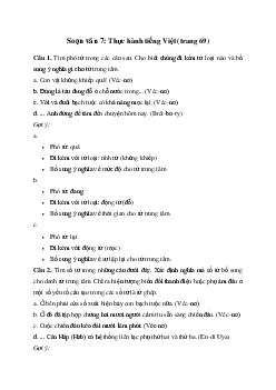 Thực hành tiếng Việt trang 69 | Soạn văn 7 Cánh diều
