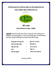 Đề cương môn Kinh tế chính trị Mac Lênin  - trường đại học kinh tế doanh và công nghệ hà nội