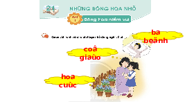 Giáo án điện tử Tiếng việt 1 bài 1 Chân trời sáng tạo : Bông hoa niềm vui