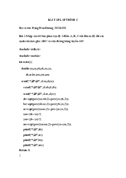 Bài tập Lập trình C môn Tin học đại cương | Đại học Bách khoa Hà Nội