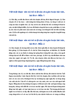 Viết một đoạn văn nói về một câu chuyện hoặc bài văn, bài thơ mà em đã đọc trong tháng này | Tập làm văn 4