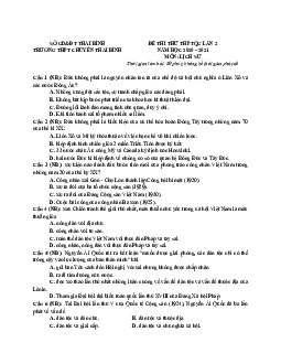 Đề thi thử THPT quốc gia 2021 môn Lịch sử trường chuyên Thái Bình lần 2 có đáp án