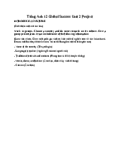 Giải SGK Tiếng Anh 12 Global Success Unit 2 Project