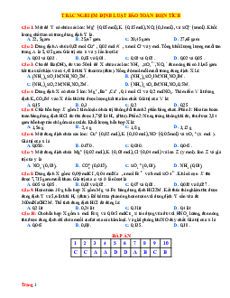 Trắc nghiệm định luật bảo toàn điện tích Hóa 11 (Có lời giải)
