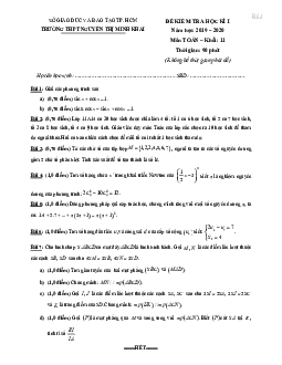 Đề thi HK1 Toán 11 năm 2019 – 2020 trường THPT Nguyễn Thị Minh Khai – TP HCM