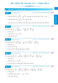 Đề cương ôn thi cuối học kỳ 1 môn Toán lớp 9