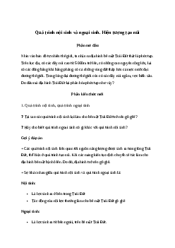 Giải Địa lí 6 Bài 10: Quá trình nội sinh và ngoại sinh. Hiện tượng tạo núi | Cánh diều