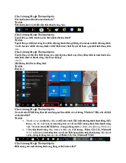 Giải bài tập SGK Tin học 6 bài 12: Hệ điều hành Windows | Chân trời sáng tạo
