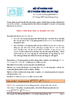 Một số phương pháp xử lý phương trình sau khi trục căn – Nguyễn Văn Hoàng