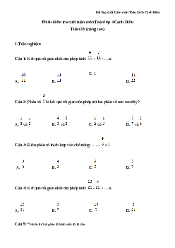 Phiếu bài tập cuối tuần lớp 4 môn Toán nâng cao Tuần 28 Cánh Diều