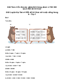 Giải Toán lớp 4 Bài 2: Ôn tập các phép tính trong phạm vi 100 000 | Kết nối tri thức