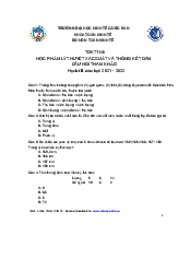 Đề tham khảo môn xác suất thống kê| Đại học Kinh tế Quốc Dân