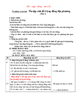 Giáo án Tự nhiên và xã hội 2 sách Chân trời sáng tạo (Cả năm)| Tuần 14