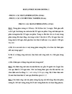 Ngân hàng bài tập Chương 2 môn Quản lý sản xuất | Đại học Bách khoa Hà Nội