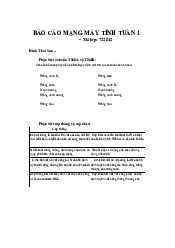 Báo cáo Mạng máy tính tuần 1 | Đại học Bách Khoa Hà Nội