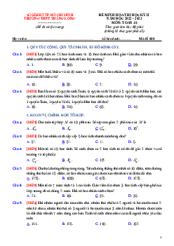 Đề minh họa học kỳ 2 Toán 10 năm 2022 – 2023 trường THPT Thăng Long – TP HCM