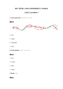 Sách bài tập Tiếng Anh 4 Wonderful world Unit 2 lesson 3