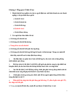 Đề cương ôn tập học phần Kinh tế học đại cương  | Đại học Thăng Long