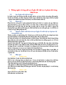 Lý thuyết "Phòng ngừa và ứng phó sự cố gây rối trật tự và phạm tội trong khách sạn"