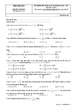 Bộ đề ôn thi học kỳ 2 môn Toán năm học 2016 – 2017 trường THPT Thủ Đức – TP.HCM