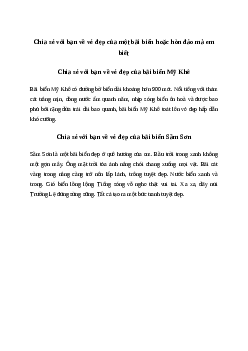 Chia sẻ với bạn về vẻ đẹp của một bãi biển hoặc hòn đảo mà em biết | Tiếng việt 4 Chân trời sáng tạo