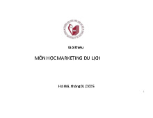 Giới thiệu Môn Marketing du lịch | Đại học Văn hóa Hà Nội