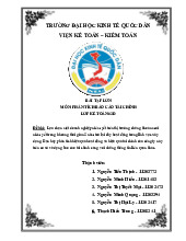 Bài tập lớn về Phân tích tình hình tài chính của một công ty môn Phân tích báo cáo tài chính | Đại học kinh tế quốc dân