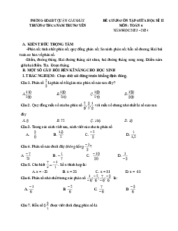 Đề cương giữa kì 2 Toán 6 năm 2023 – 2024 trường THCS Nam Trung Yên – Hà Nội