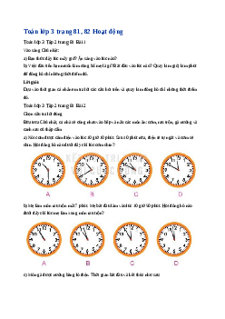 Giải SGK môn Toán 3 - Bài  67: Thực hành xem đồng hồ, xem lịch  | Kết nối tri thức