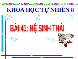 Giáo án điện tử Khoa học tự nhiên 8 Bài 41 Cánh diều: Hệ sinh thái