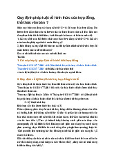 Quy định pháp luật về hình thức của hợp đồng, thể thức văn bản ?