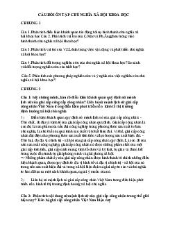 Câu hỏi tự luận chủ nghĩa xã hội khoa học( có đáp án) | Đại học Kinh tế kỹ thuật công nghiệp
